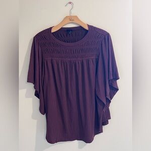 Torrid Plum Blouse with Smocked Detail